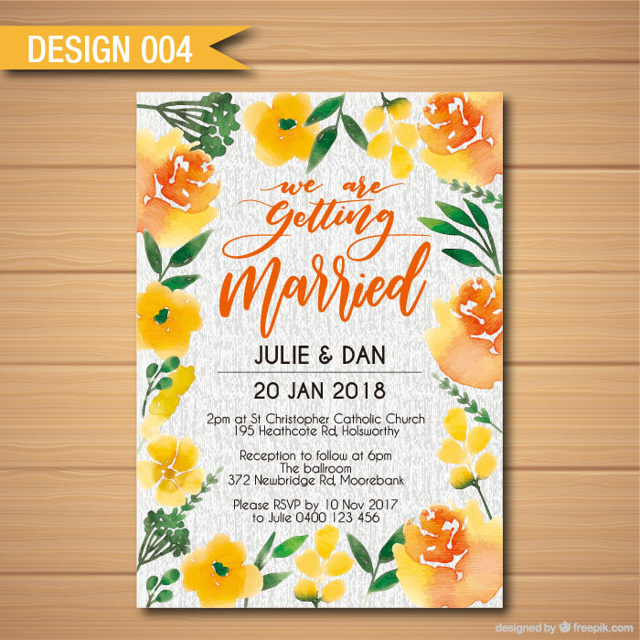 A6 Size Personalised Invitations & Envelopes