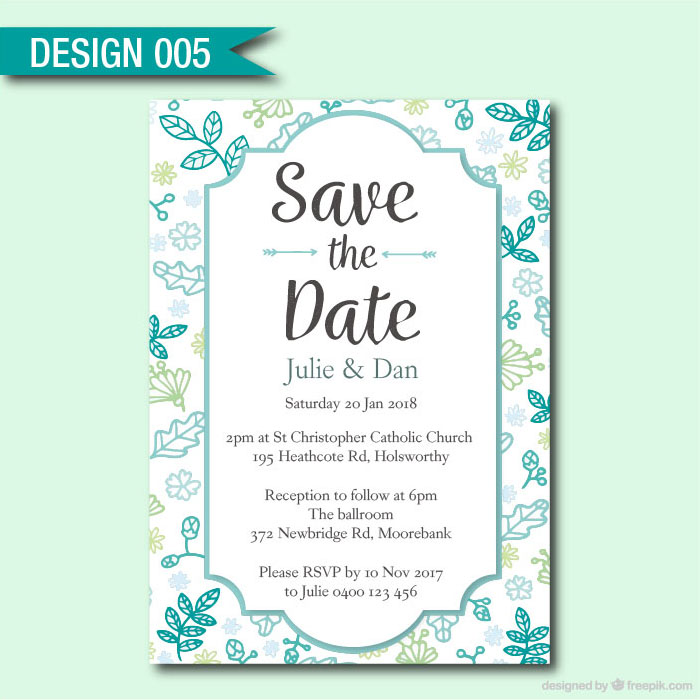 A6 Size Personalised Invitations & Envelopes