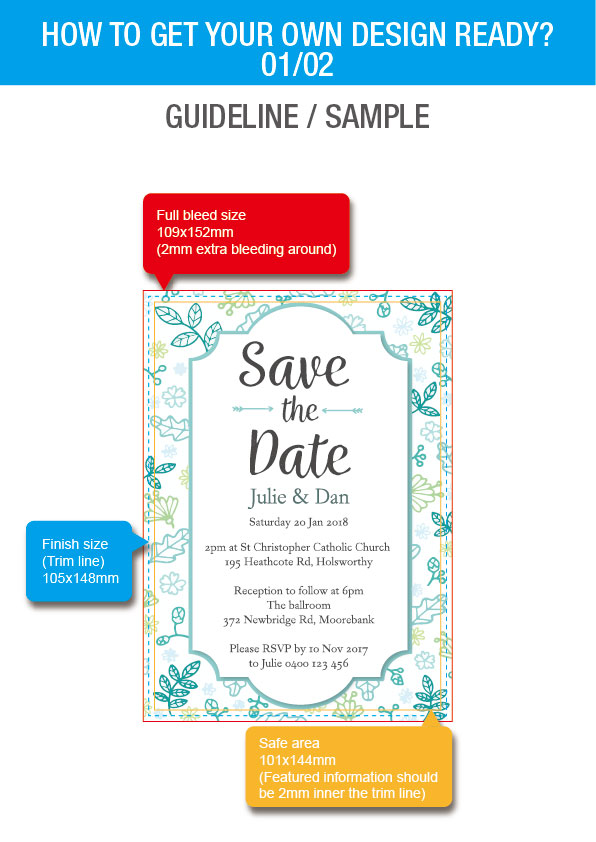A6 Size Personalised Invitations & Envelopes
